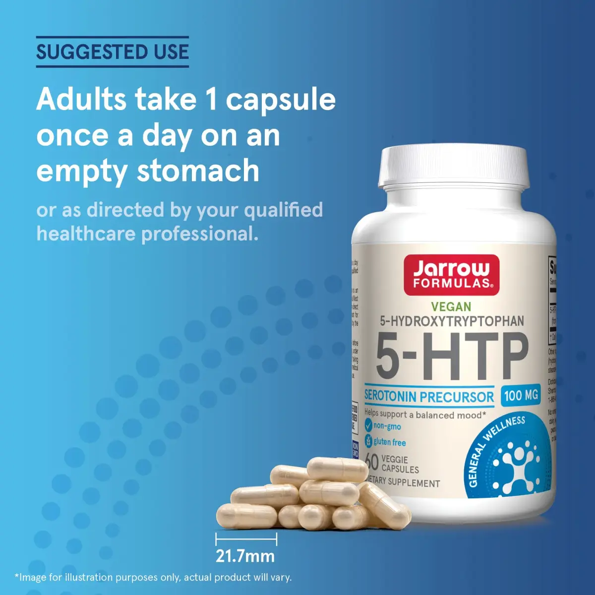 Jarrow Formulas 5-HTP 100 mg Capsules, Serotonin Precursor, 60 Count | Mood Support Supplement - view 7