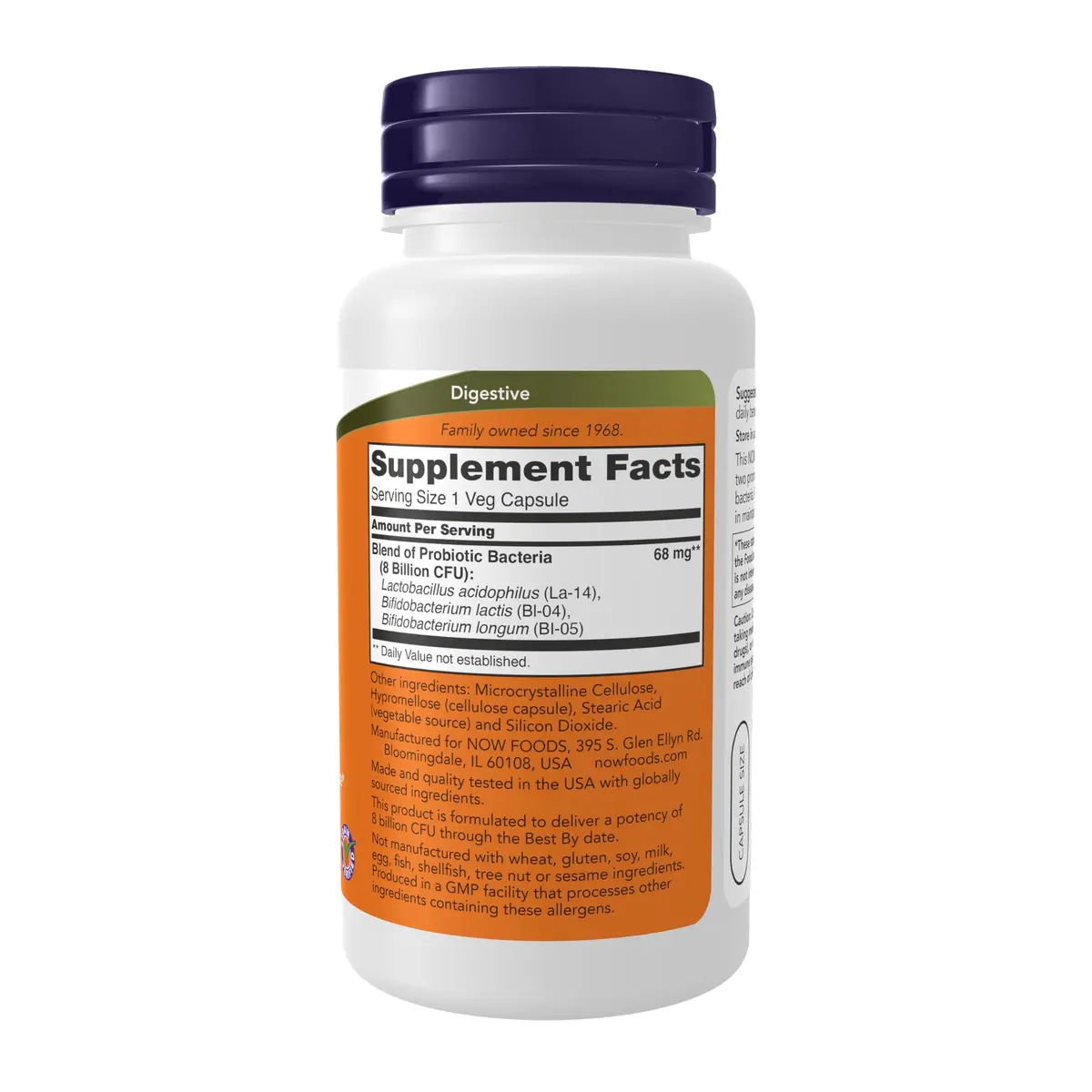 NOW Supplements, 8 Billion Acidophilus & Bifidus, Probiotic, 120 Veg Caps | Supports Digestive & Immune Health - view 2