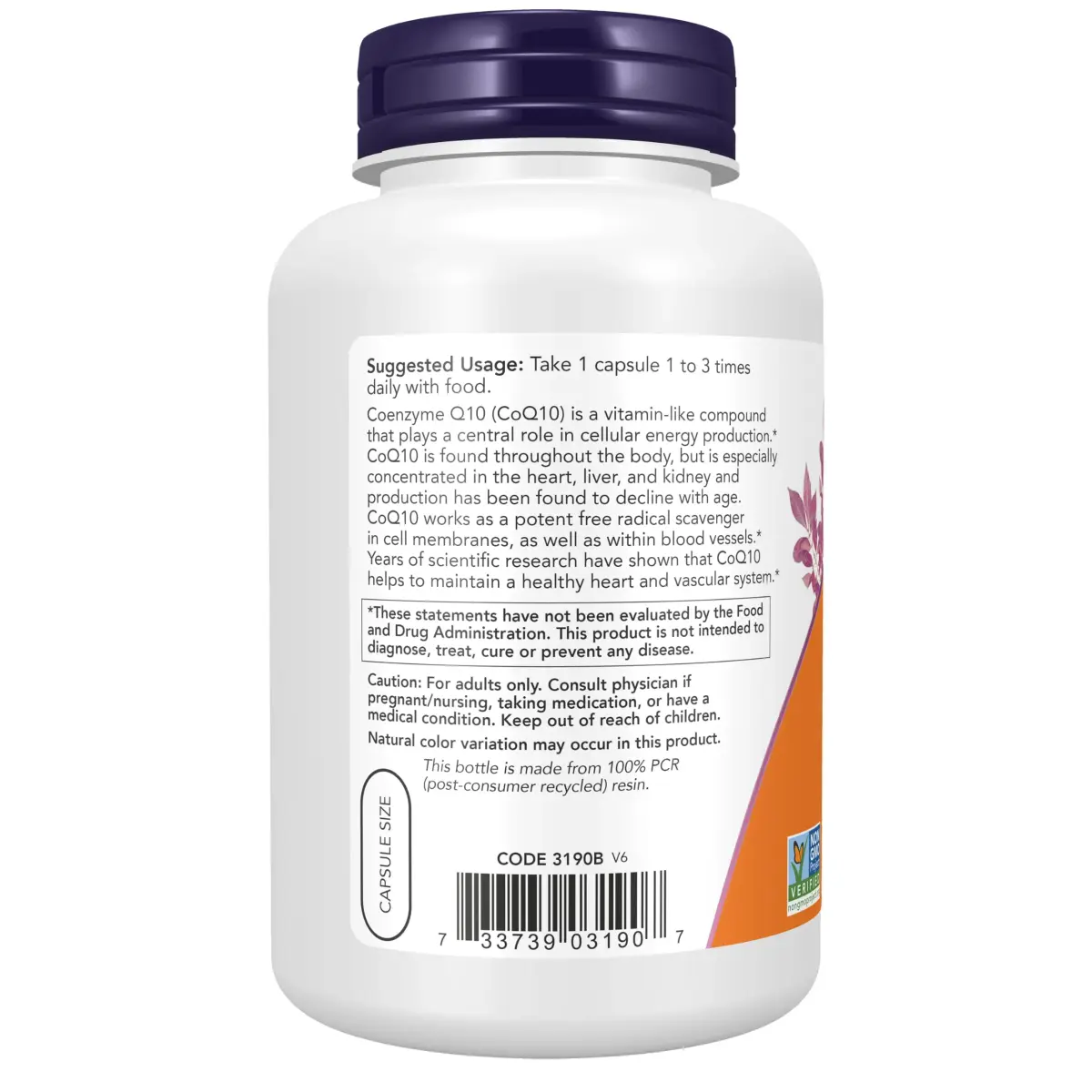 NOW CoQ10 30 mg Veg Capsules (240 Count) | Pharmaceutical Grade, All-Trans Form - view 3