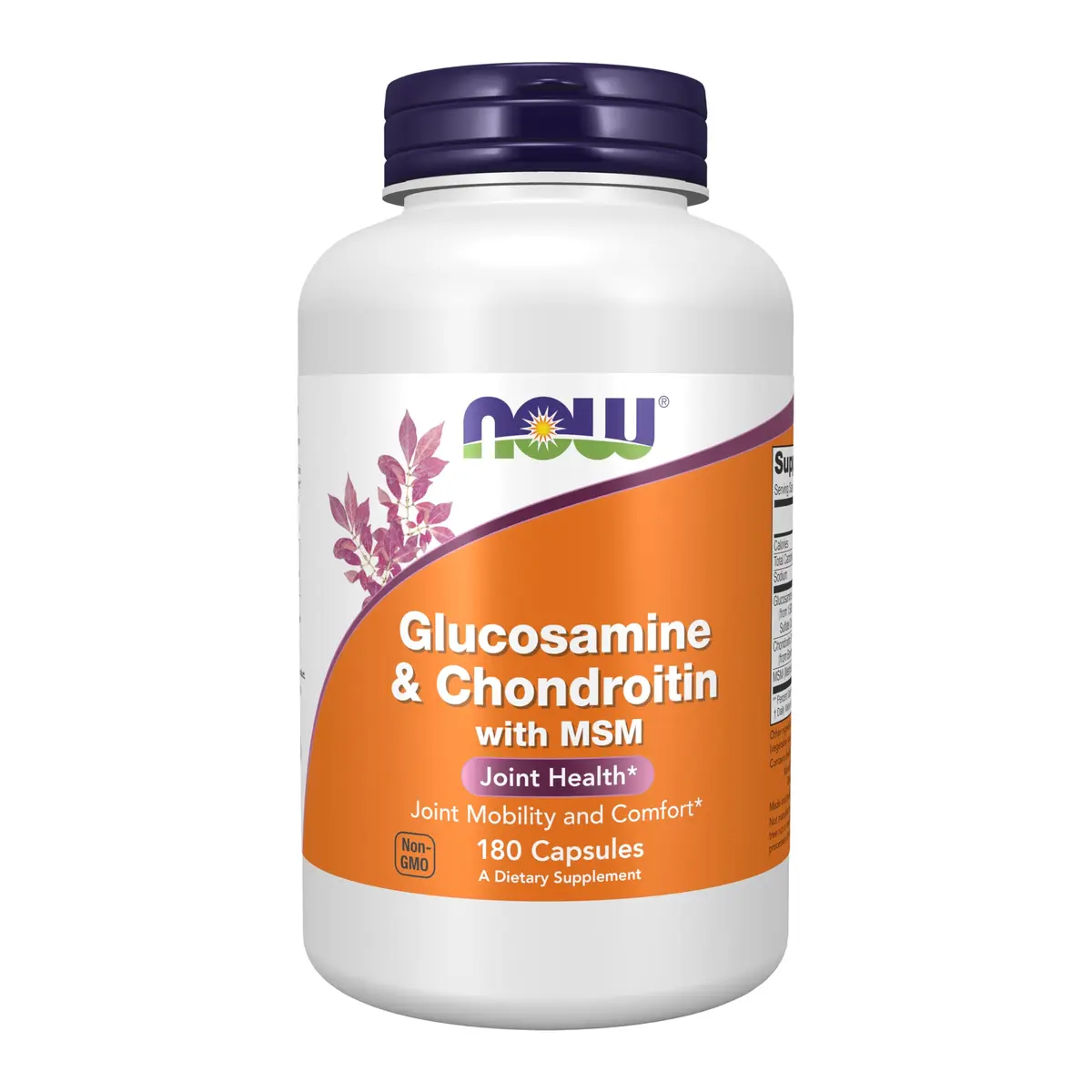 NOW Glucosamine & Chondroitin with MSM Veg Caps 180 Count | Supports Joint Mobility & Comfort - main product image