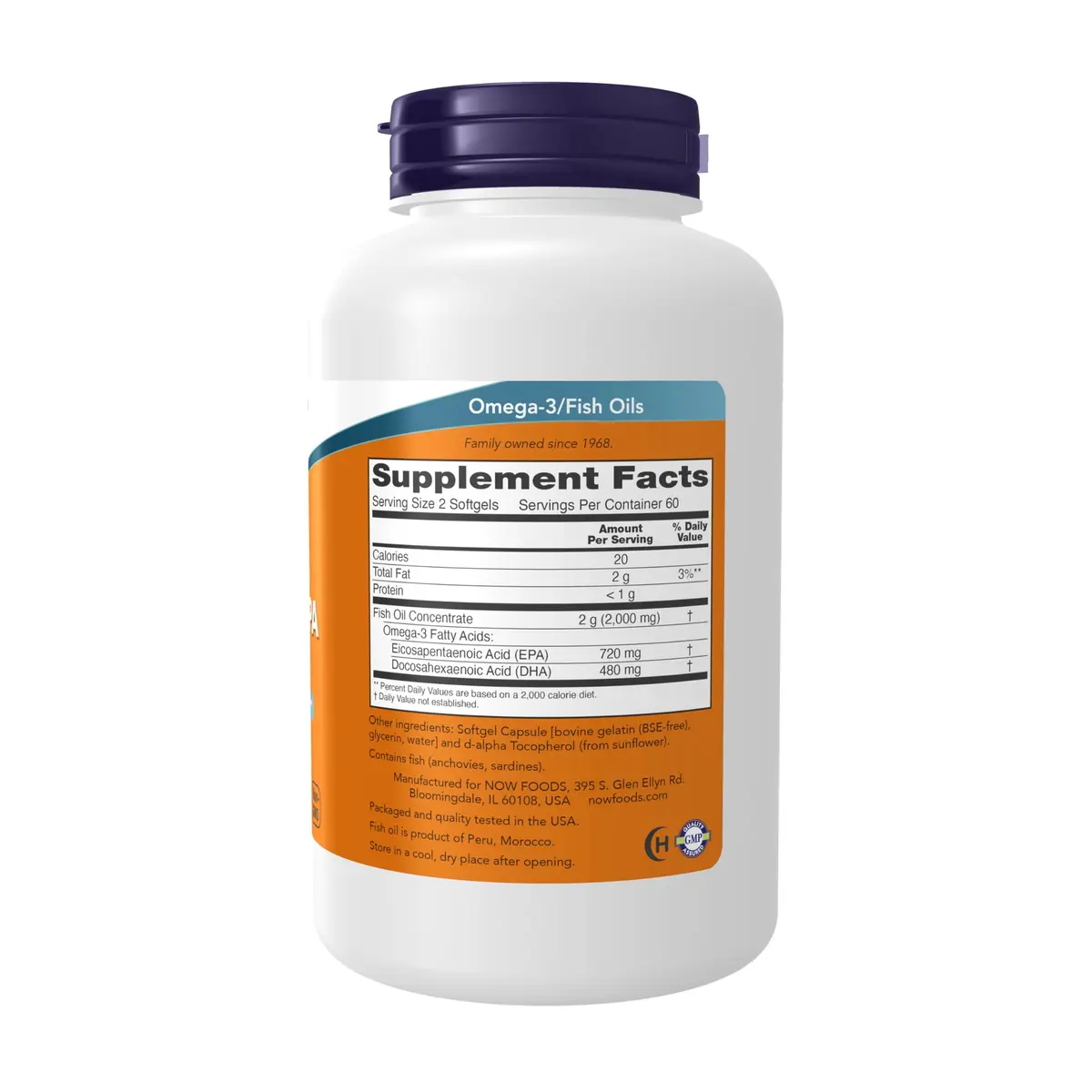 NOW Supplements Super Omega EPA 120 Softgels | Molecularly Distilled Fish Oil for Heart & Brain Support - view 2