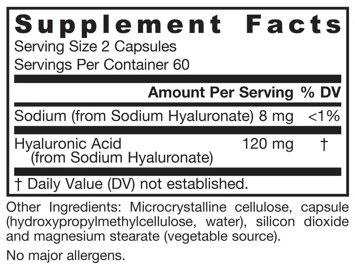 Jarrow Formulas Hyaluronic Acid 120 mg, 120 Veggie Capsules | Skin Hydration Support - view 9