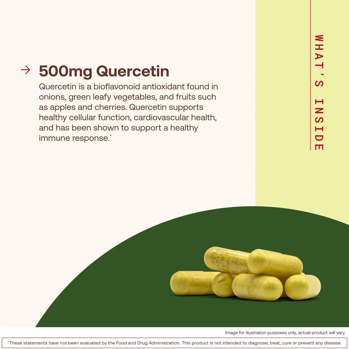 Jarrow Formulas Quercetin 500mg Capsules for Cardiovascular & Immune Health, 200 Count (90.7g) - view 3
