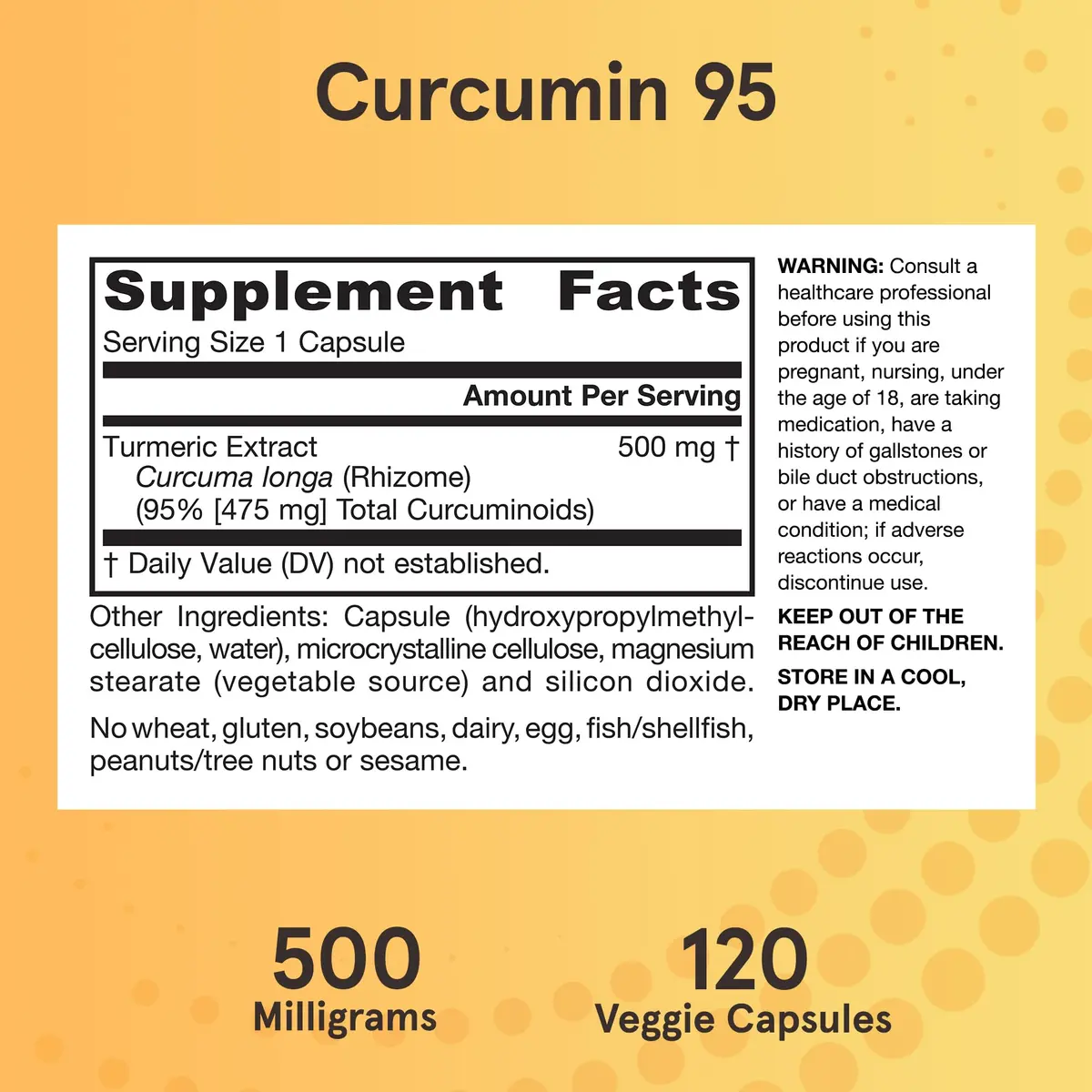 Jarrow Formulas Curcumin 95 Turmeric Extract Supplement 120 Capsules | Joint Support & Antioxidant Protection - view 6
