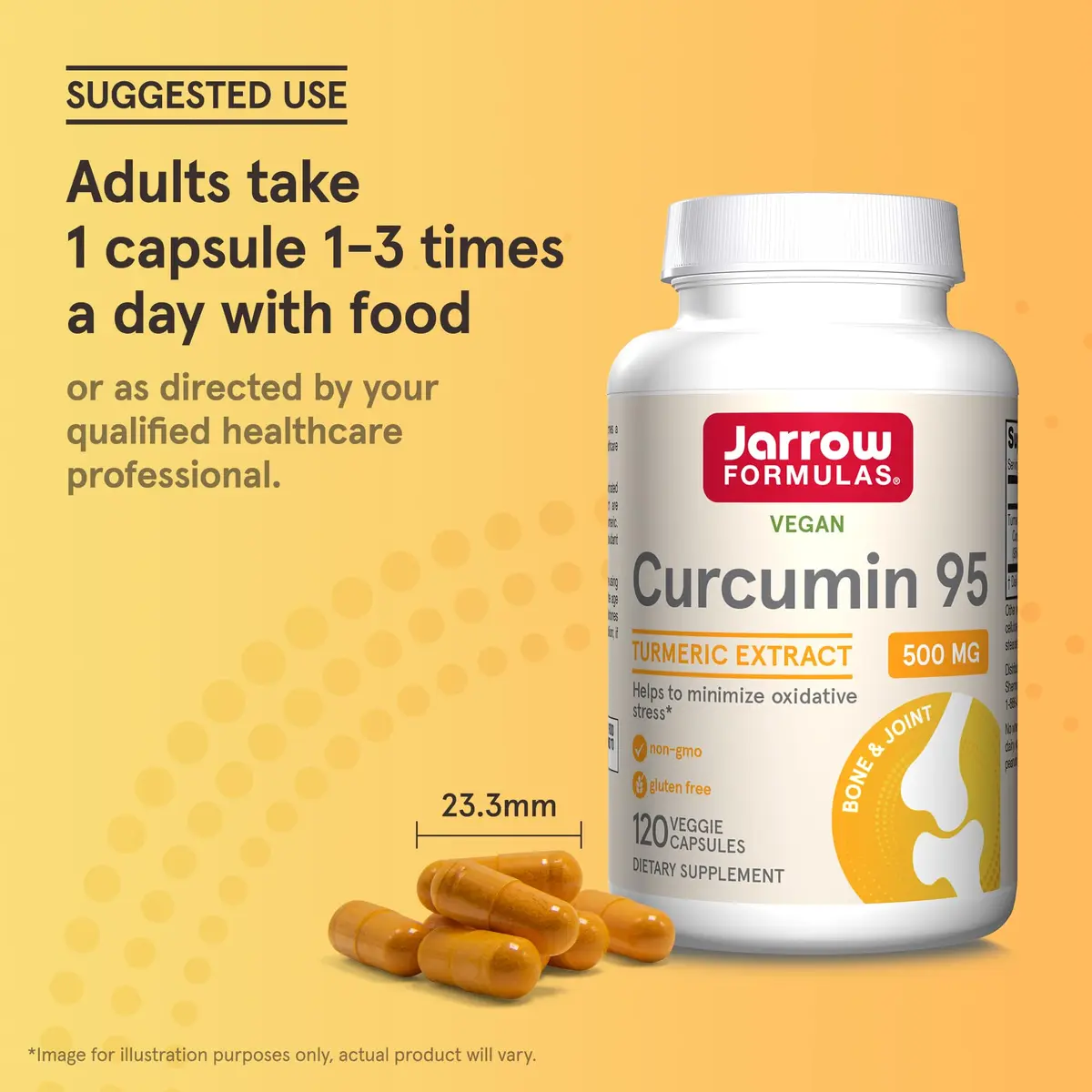 Jarrow Formulas Curcumin 95 Turmeric Extract Supplement 120 Capsules | Joint Support & Antioxidant Protection - view 7