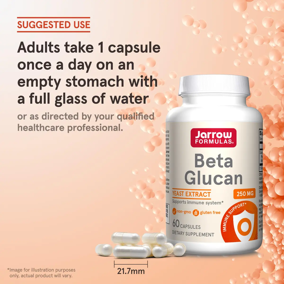 Jarrow Beta Glucan Dietary Supplement 60 Capsules | Supports Immune Health, Non-GMO & Gluten-Free - view 7