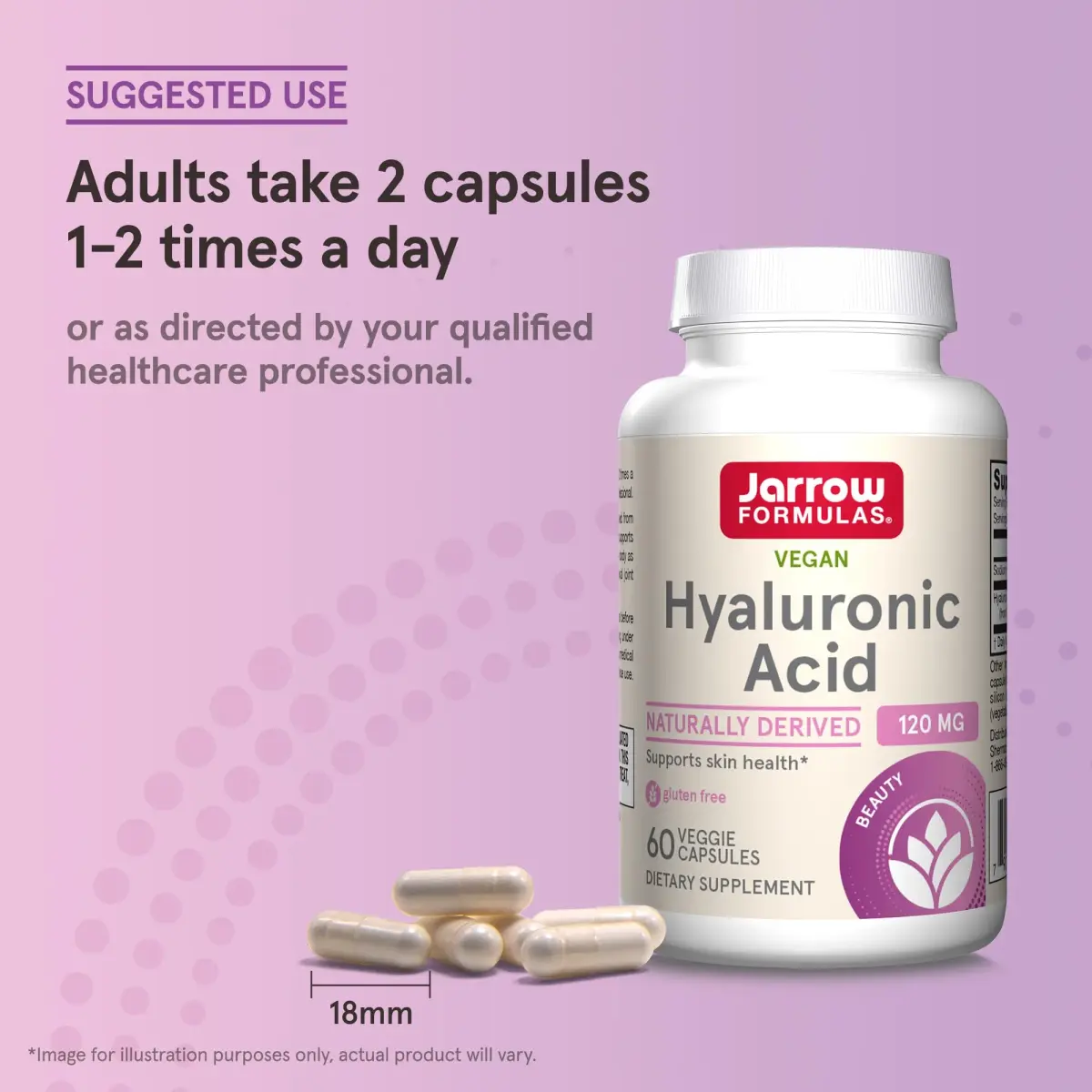 Jarrow Formulas Hyaluronic Acid 120 mg 60 Capsules | Supports Skin Hydration & Joint Health - view 7