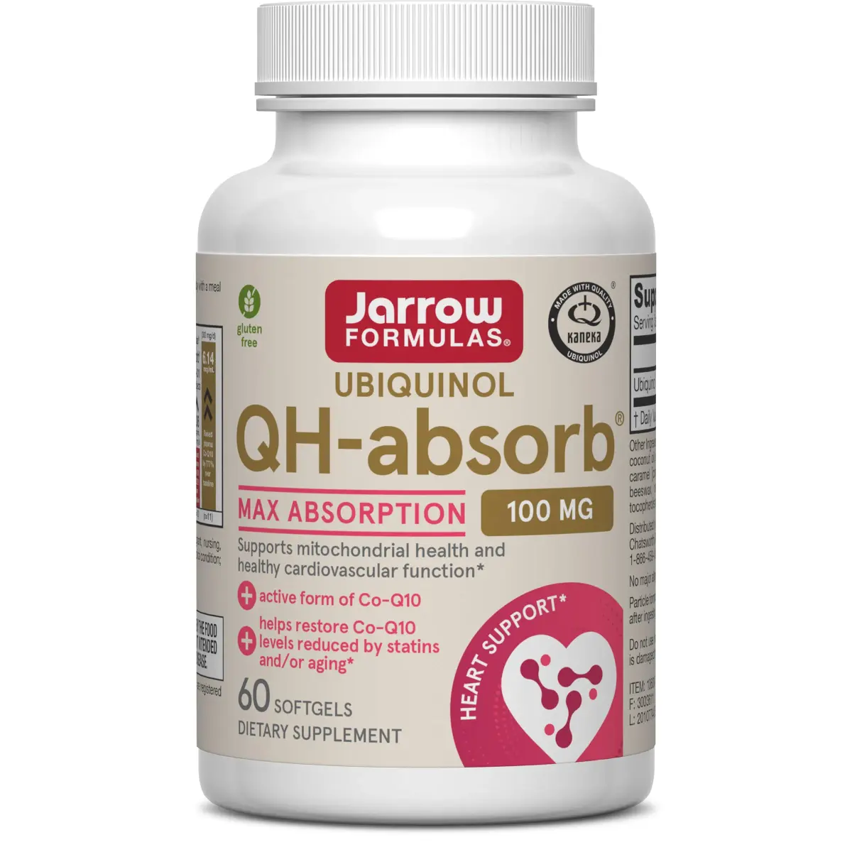 Jarrow Formulas QH-Absorb Ubiquinol 100mg Softgels 60 Count (100 mg) | Supports Heart Health & Energy Production - main product image