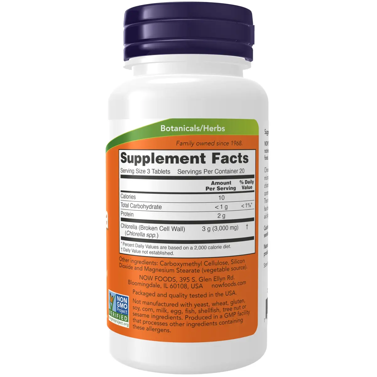 NOW Chlorella 1,000 mg Super Green Tablets | Natural Nutrients & Digestibility (115 characters) - view 2