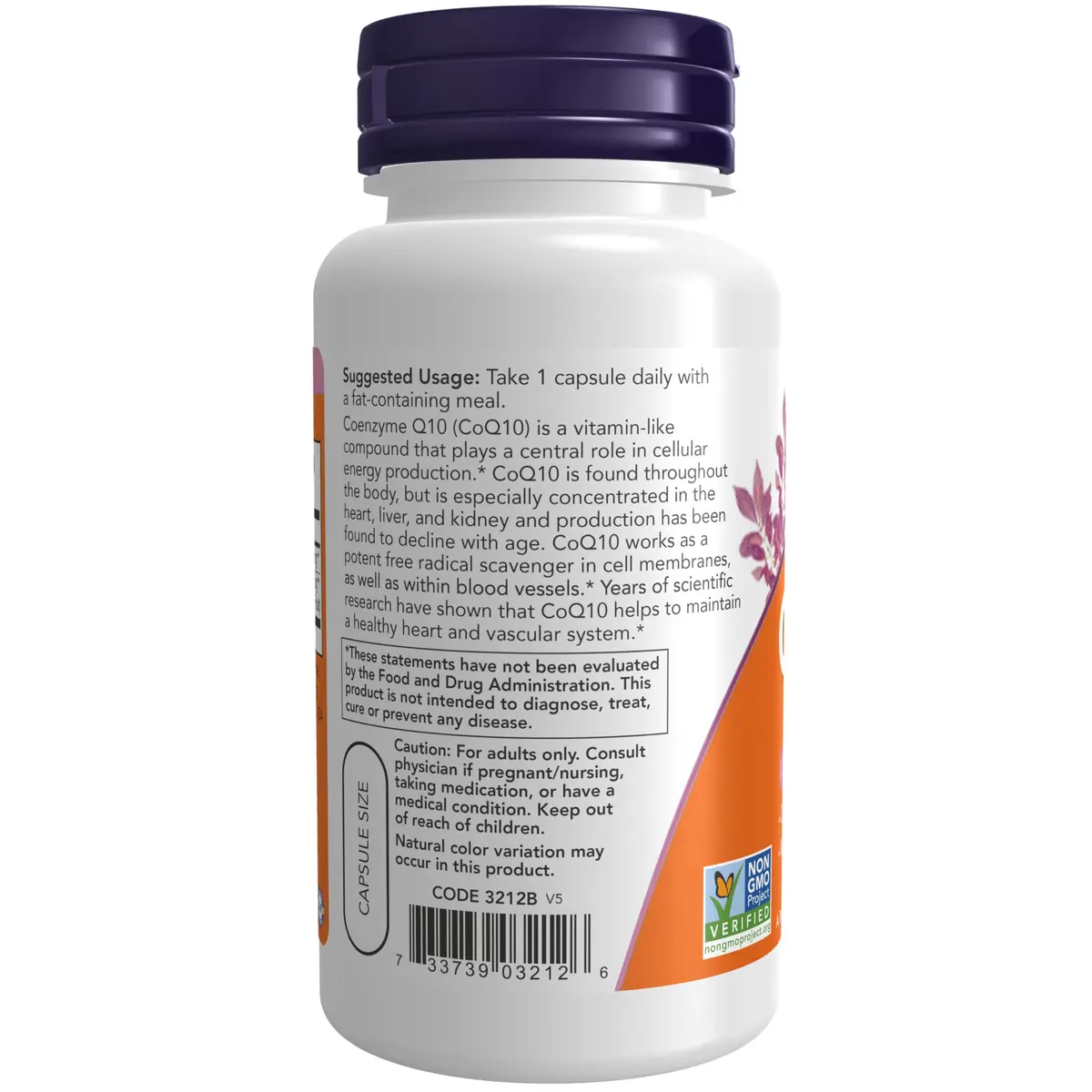 NOW Foods CoQ10 100 mg with Hawthorn Berry Veg Capsules 90 Count | Pharmaceutical Grade Coenzyme Q10 for Cellular Energy - view 3