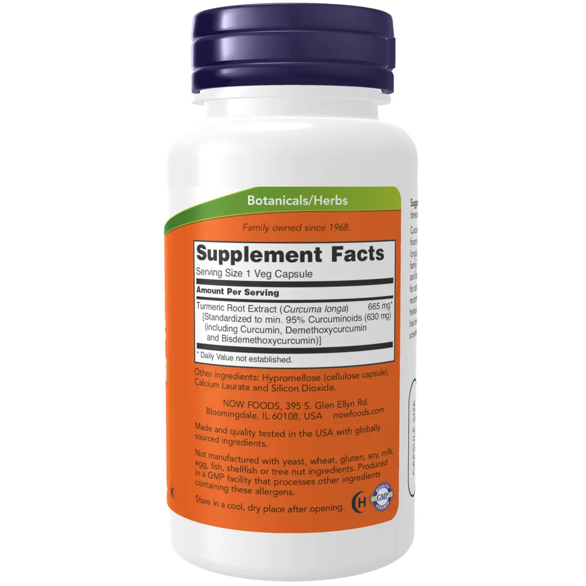 NOW Supplements, Turmeric Curcumin, 95% Curcuminoids, 60 Veg Caps | Bioactive Turmeric Extract for Inflammation & Wellness - view 2