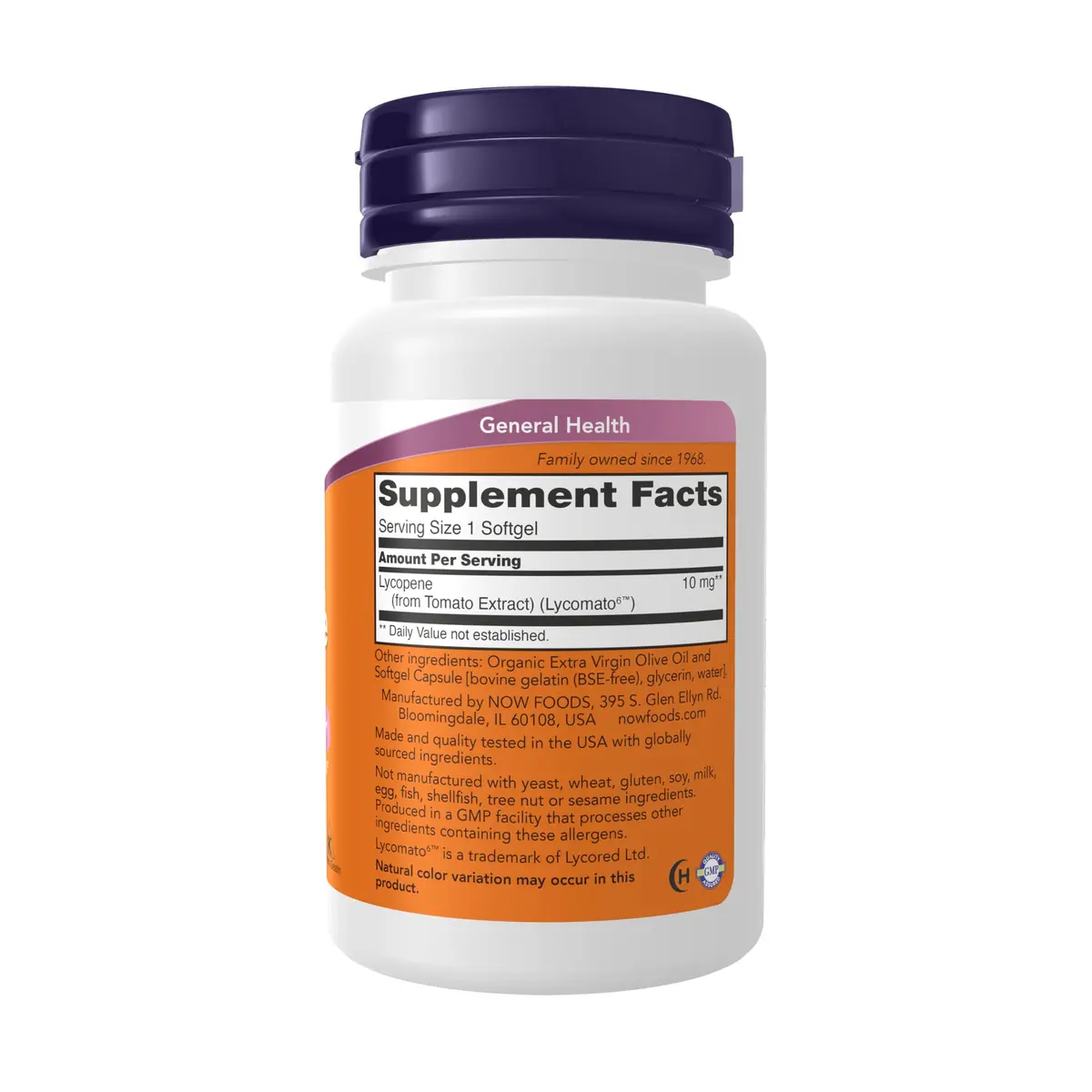 NOW Lycopene 10 mg with Tomato Extract | Supports Cardiovascular & Prostate Health - view 2
