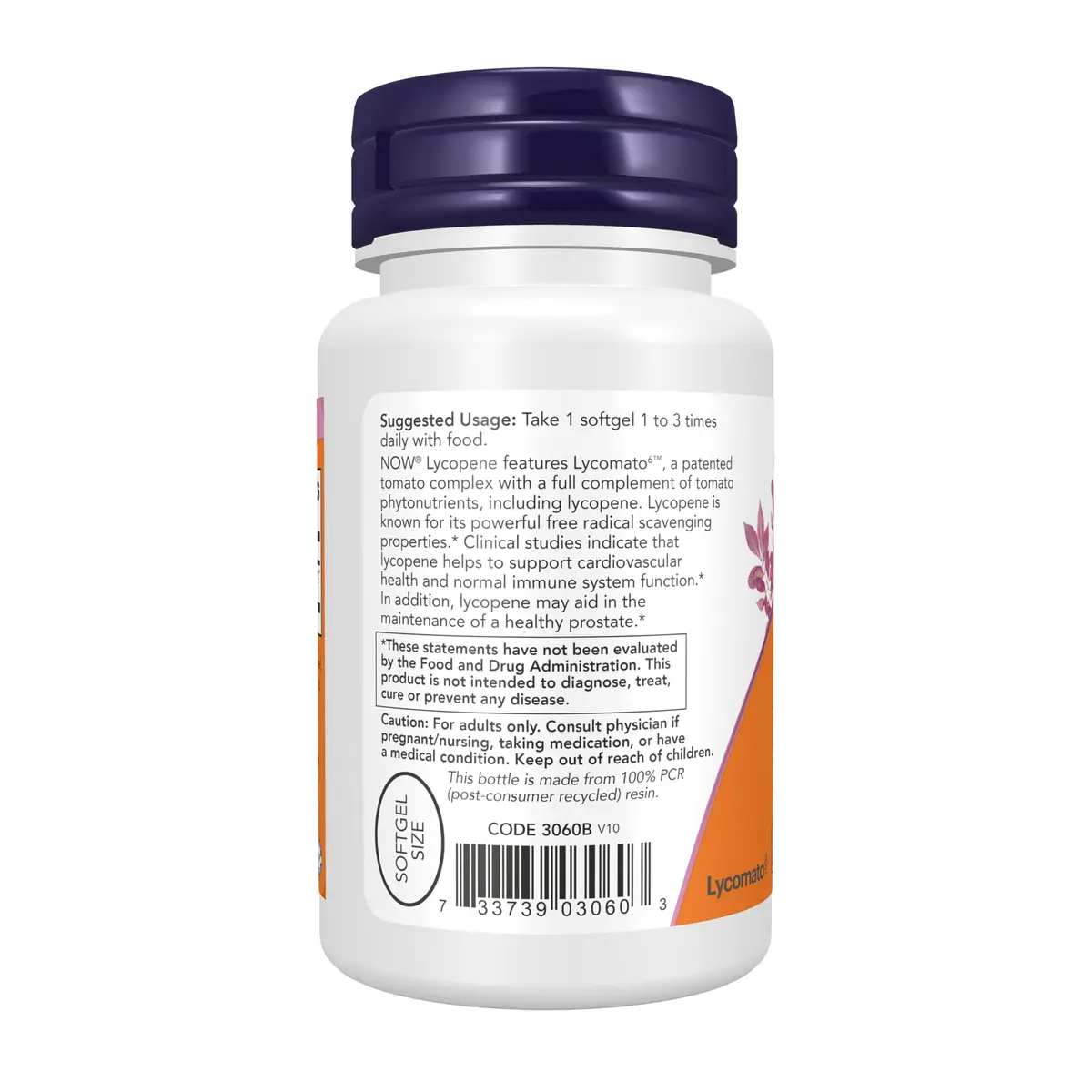 NOW Lycopene 10 mg with Tomato Extract | Supports Cardiovascular & Prostate Health - view 3