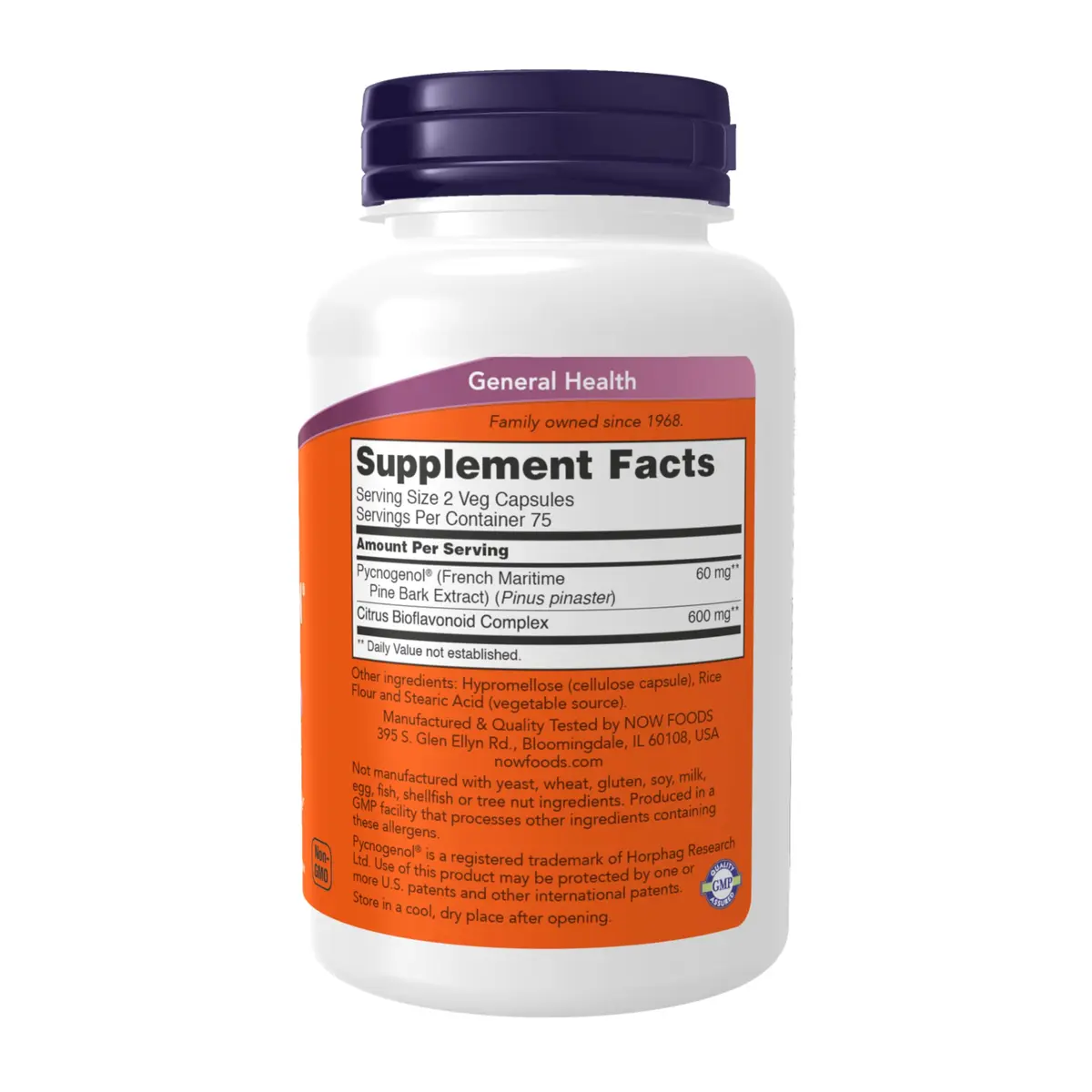 NOW Supplements Pycnogenol 30 mg with 300 mg Bioflavonoids | Supports Vascular & Immune Health (70-120 chars) - view 2