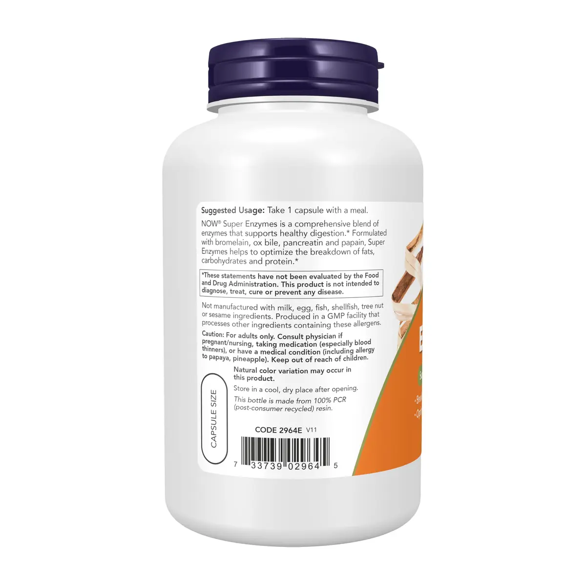 NOW Foods Super Enzymes Digestive Enzymes 180 Capsules | Supports Healthy Digestion - view 3