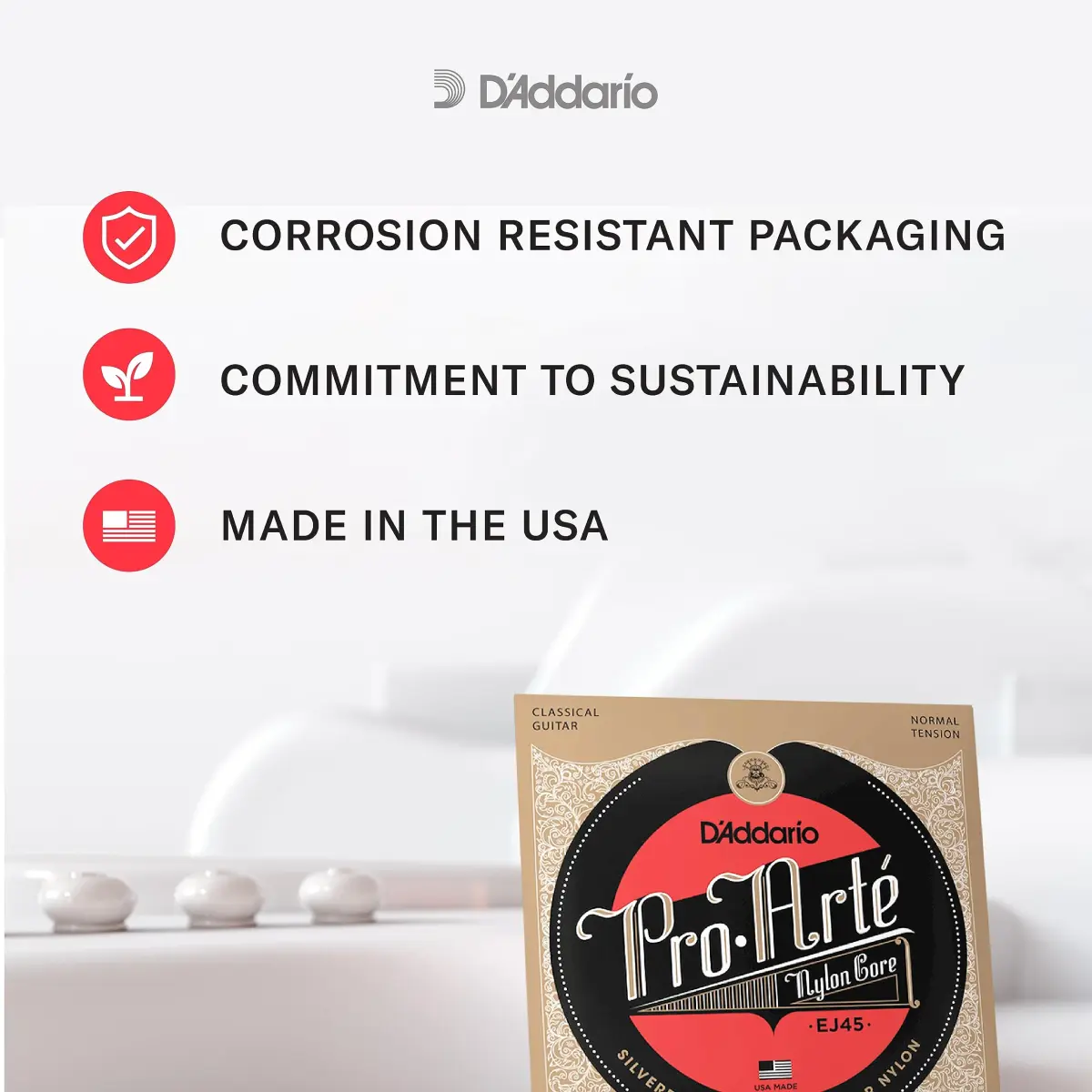 D'Addario Pro Arte Silverplated Copper Classical Guitar Strings EJ46-3D Hard Tension 3-Pack | Warm Tone, Responsive Playability - view 6