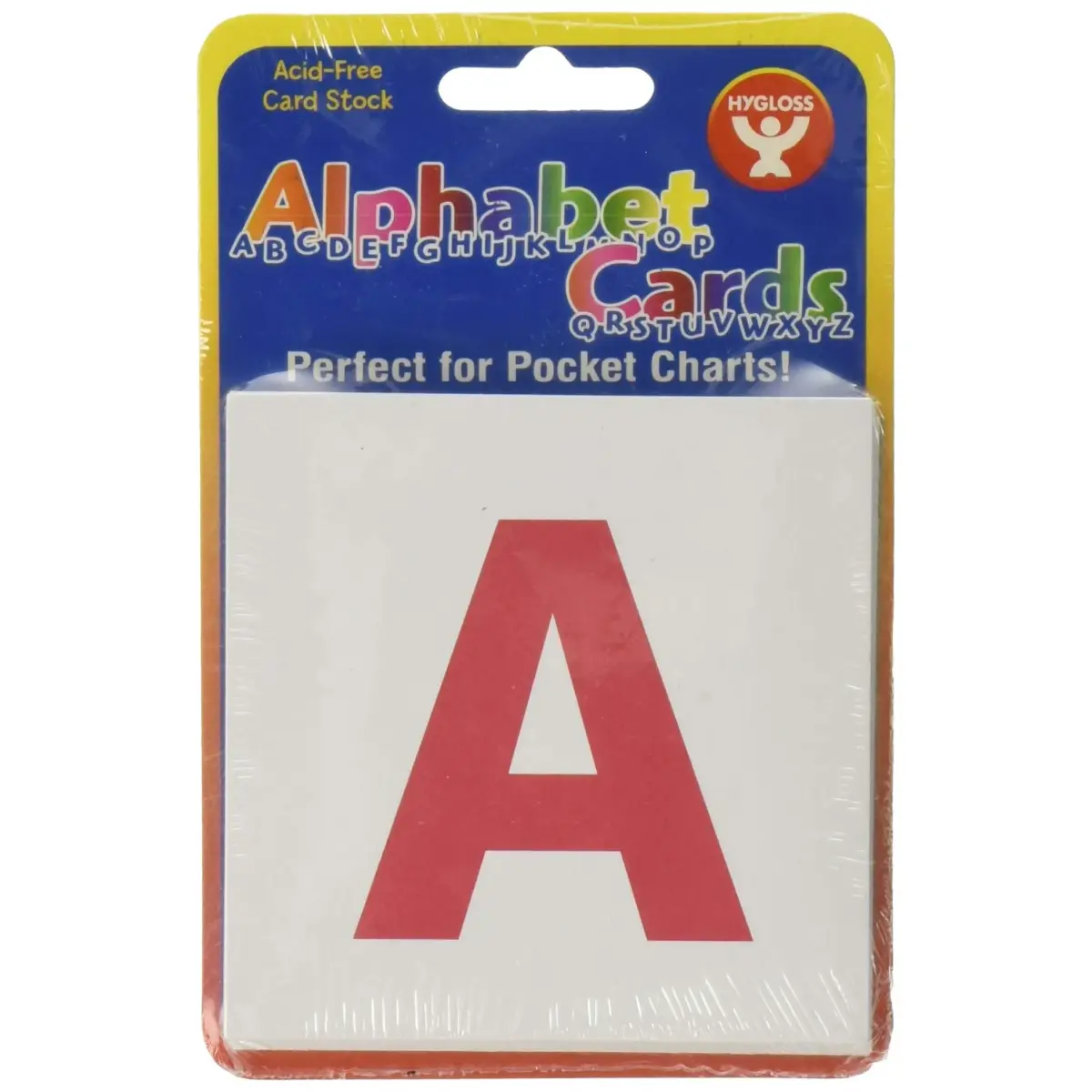 Hygloss Alphabet Flashcards 3" x 3" (7.6cm x 7.6cm) — Uppercase Letters, 30-Pack | Literacy Learning Card Kit - main product image
