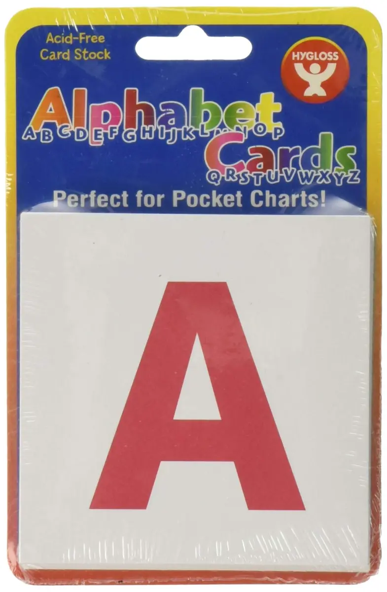 Hygloss Alphabet Flashcards 3" x 3" (7.6cm x 7.6cm) — Uppercase Letters, 30-Pack | Literacy Learning Card Kit - main product image