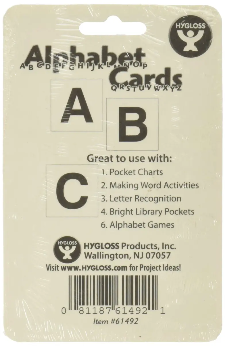 Hygloss Alphabet Flashcards 3" x 3" (7.6cm x 7.6cm) — Uppercase Letters, 30-Pack | Literacy Learning Card Kit - view 2