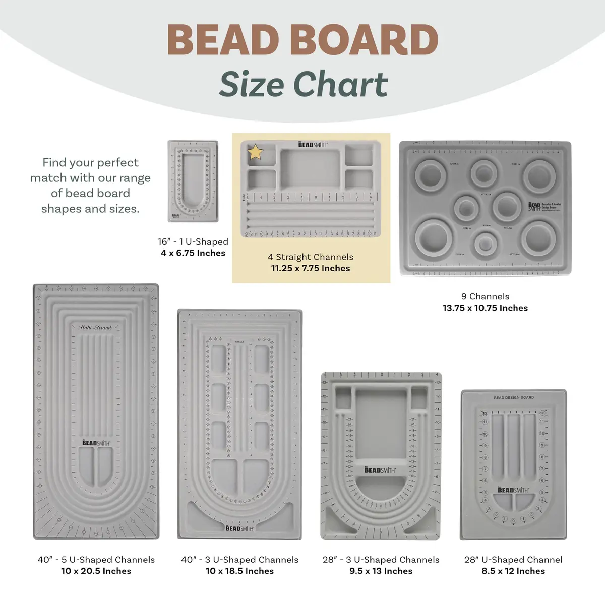The Beadsmith Mini Bead Board Grey Flocked 19cm x 28.3cm | Design Bracelets & Necklaces with 4 Channels & 5 Compartments - view 6