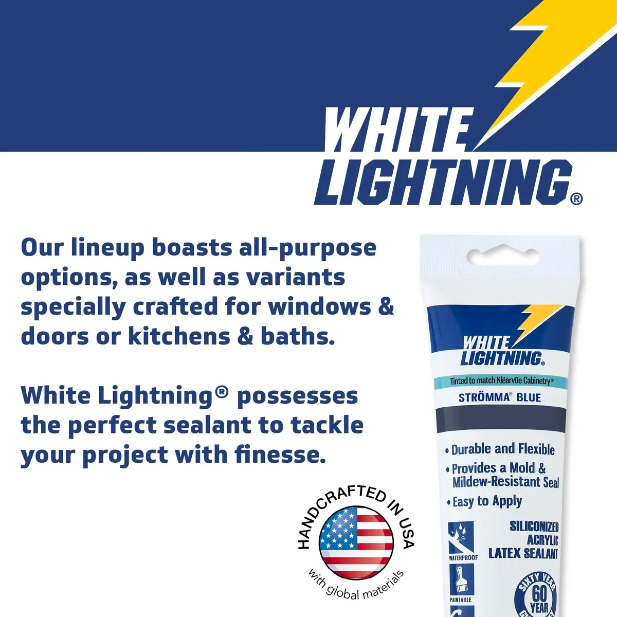 White Lightning Advanced Formula Caulk 295ml (10 fl. oz.) | Latex Caulk for Interior/Exterior Use - view 2