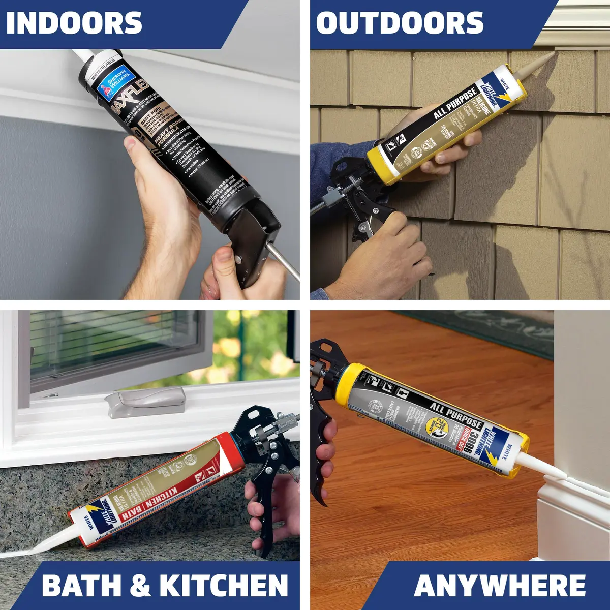 White Lightning Advanced Formula Caulk 295ml (10 fl. oz.) | Latex Caulk for Interior/Exterior Use - view 4