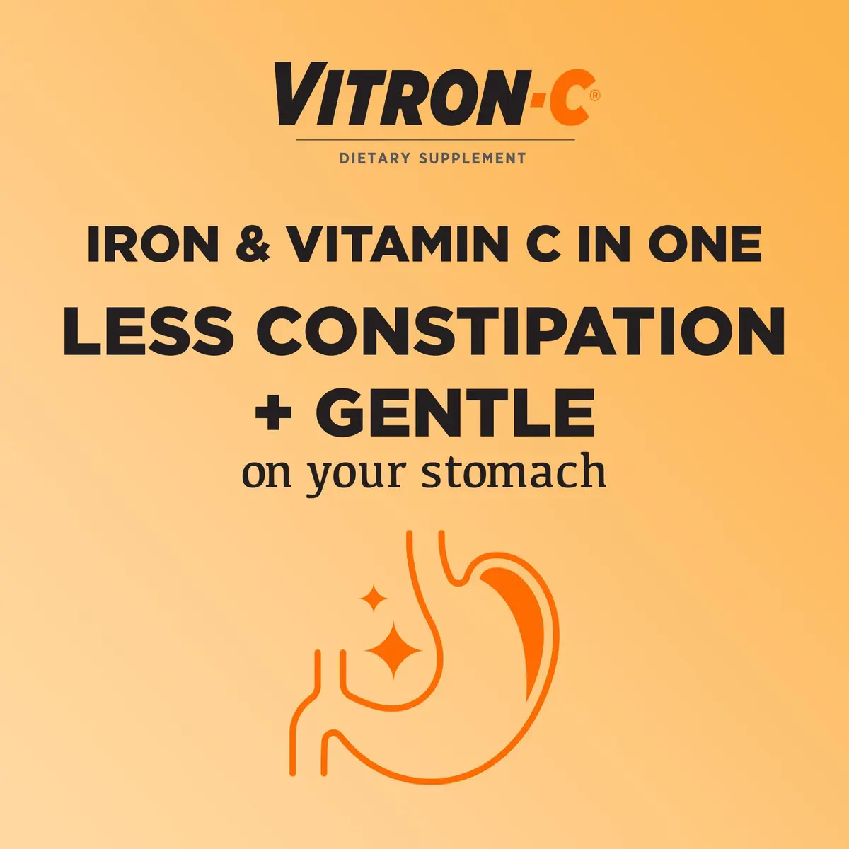Vitron-C Iron Supplement Plus Vitamin C 60 Ct | Immunity & Energy Support, Vegan, Gluten-Free - view 2