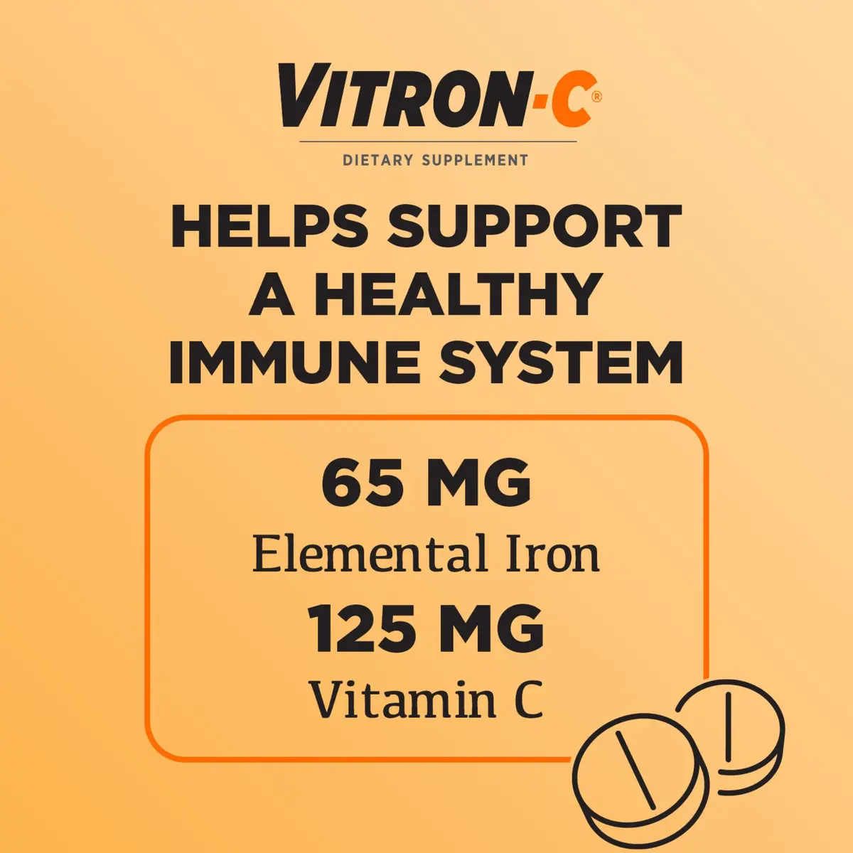 Vitron-C Iron Supplement Plus Vitamin C 60 Ct | Immunity & Energy Support, Vegan, Gluten-Free - view 4