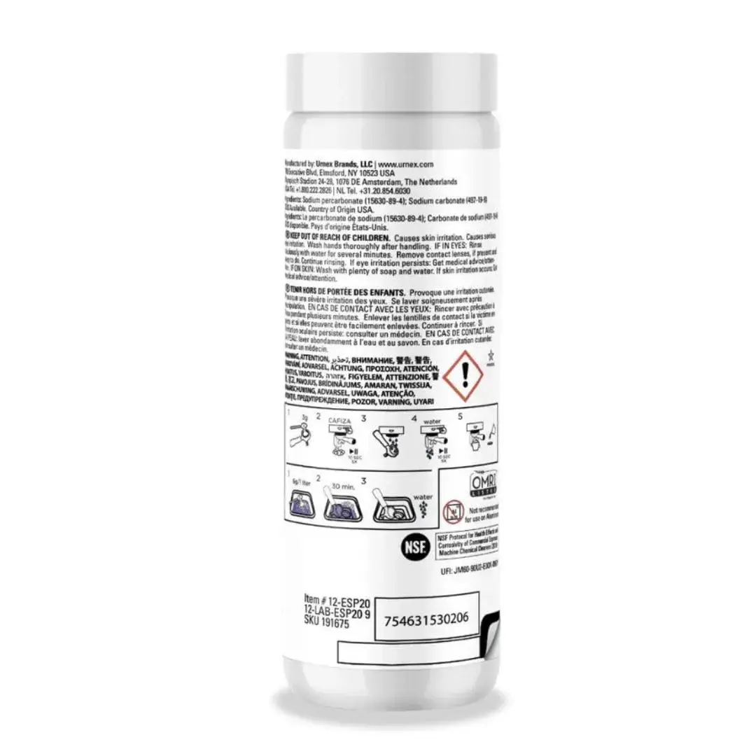 Urnex Cafiza Professional Espresso Machine Cleaning Powder 566g (20oz) | NSF Certified for Metal Compatibility - view 2
