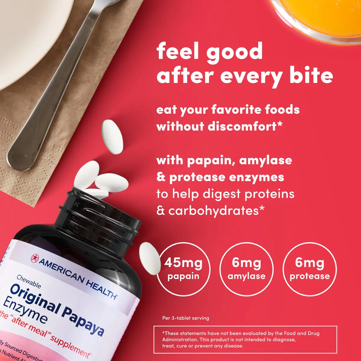 American Health Papaya Enzyme Chewable Tablets 600 Count | Natural Digestive Support for Adults - view 5
