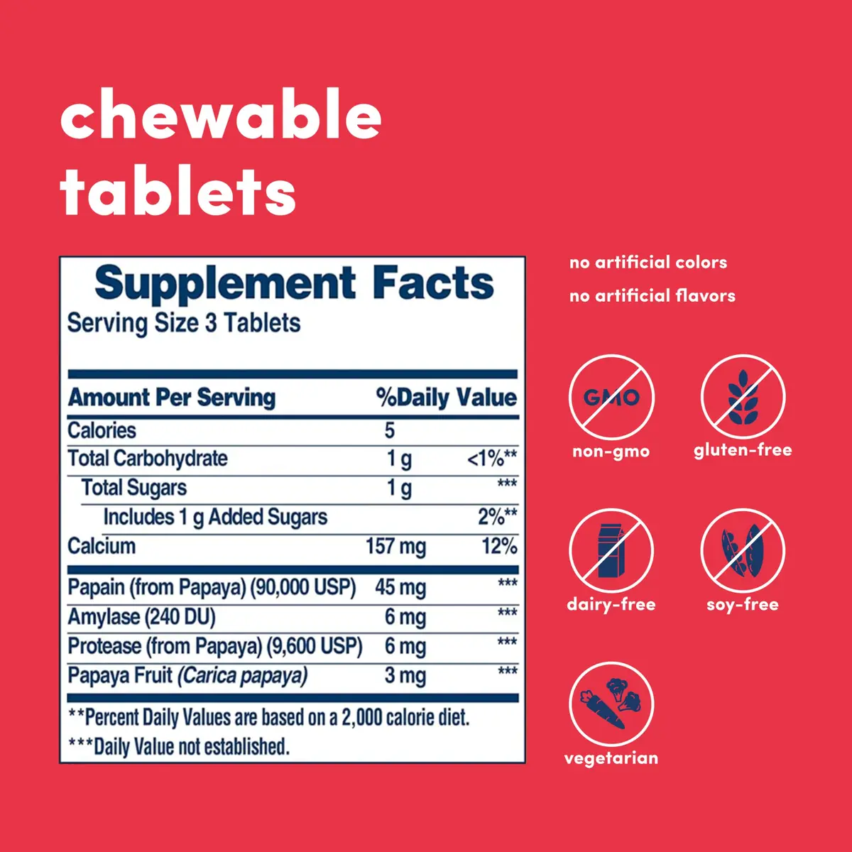 American Health Papaya Enzyme Chewable Tablets 600 Count | Natural Digestive Support for Adults - view 2