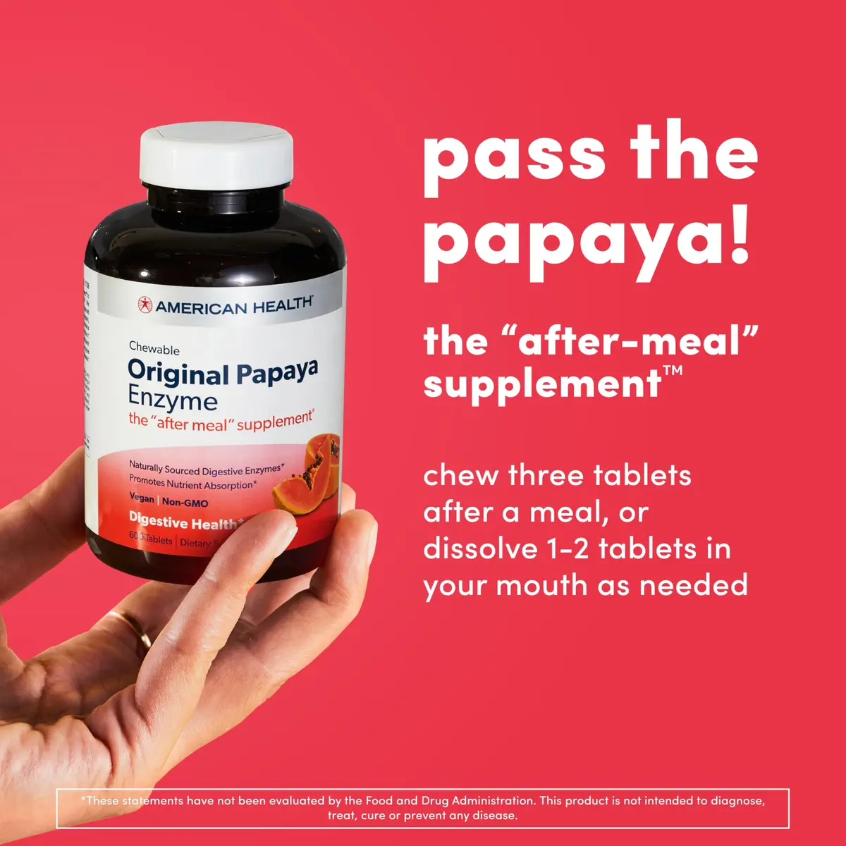 American Health Papaya Enzyme Chewable Tablets 600 Count | Natural Digestive Support for Adults - view 4