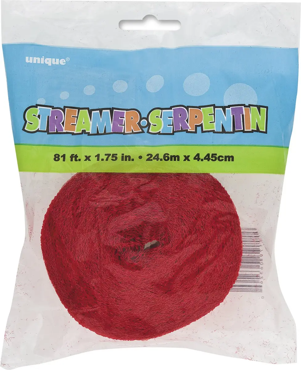 Unique Premium Ruby Red Crepe Paper Streamer - 81 ft | Bright Party Decoration - view 2
