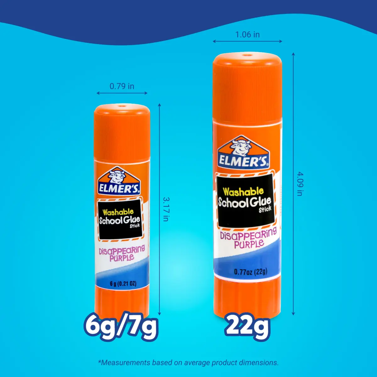 Elmer's Disappearing Purple School Glue Sticks, Washable, 3 Count (22g Each) | #1 Teacher Brand - view 4