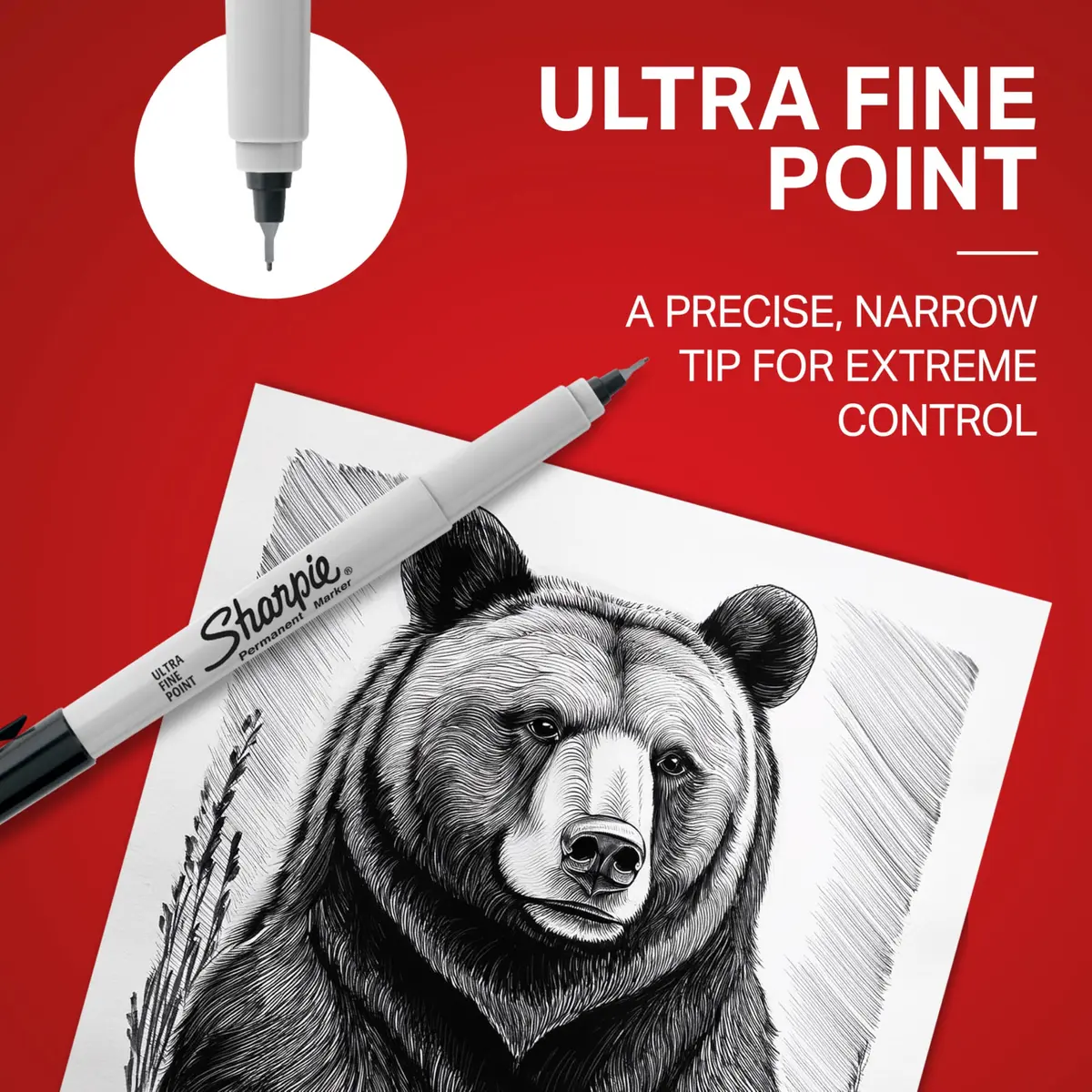 Sharpie Permanent Markers Ultra Fine Point Black 2 Count | Precise Writing for Office, School, and Crafts - view 5