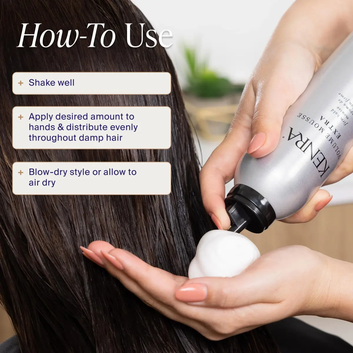 Kenra Volume Mousse Extra 17 Firm Hold Mousse 237ml (8 fl oz) | Thermal Protection up to 450F - view 5