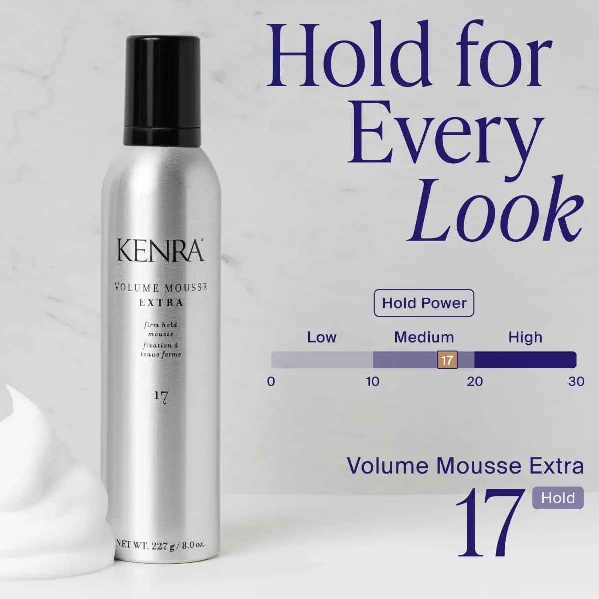 Kenra Volume Mousse Extra 17 Firm Hold Mousse 237ml (8 fl oz) | Thermal Protection up to 450F - view 3