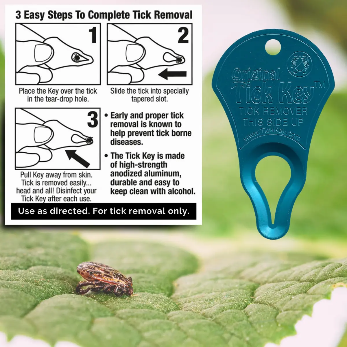 The Tick Key Tick Removal Tool, Multi Color 3 Pack | Safe, Portable & Made in USA (70-120 chars) - view 4