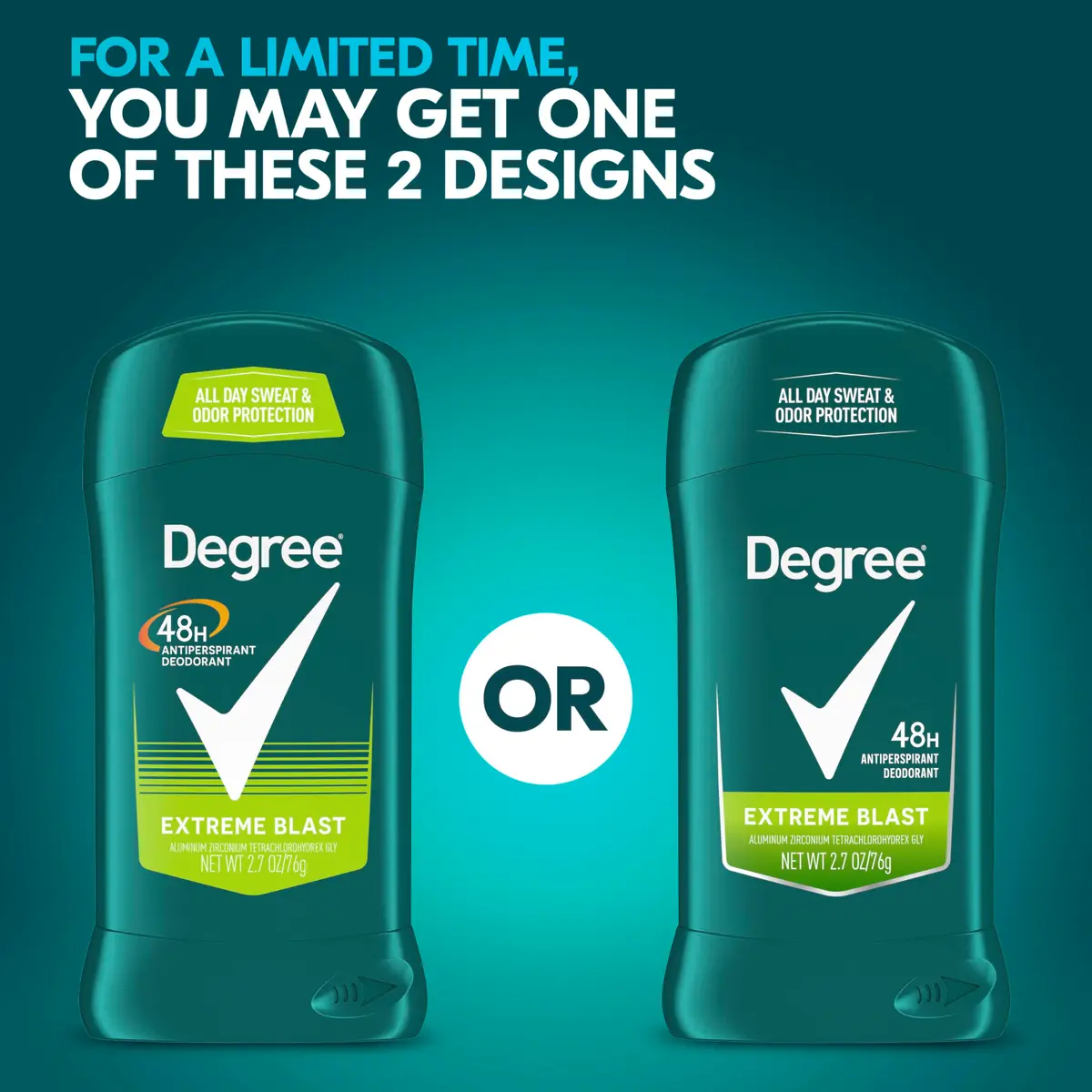 Degree Men Original Protection Antiperspirant Deodorant Extreme Blast 2.7 oz (76.5 g) | 48-Hour Sweat & Odor Protection - view 3