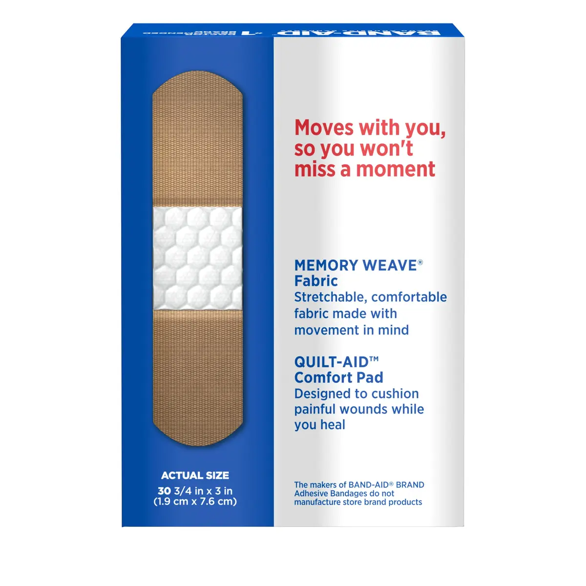 Band-Aid Flexible Fabric Adhesive Bandages All One Size | Comfortable, Non-Stick Wound Care (30 Count) - view 9
