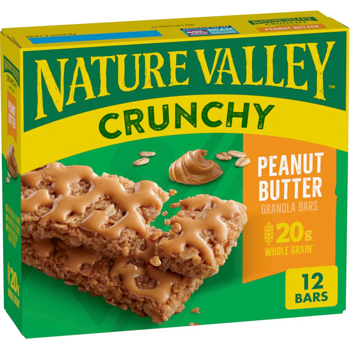 Nature Valley Crunchy Granola Bars Peanut Butter 12 Ct 256g (8.94 oz) | Whole Grain Oats & Peanut Butter - main product image