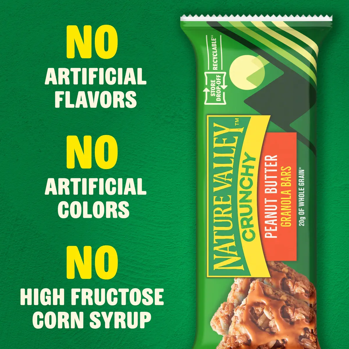 Nature Valley Crunchy Granola Bars Peanut Butter 12 Ct 256g (8.94 oz) | Whole Grain Oats & Peanut Butter - view 6