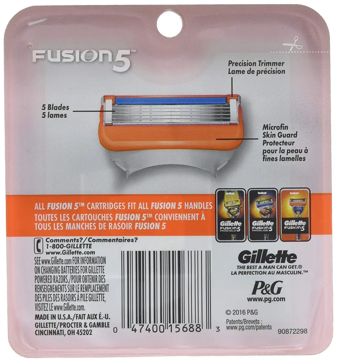 Gillette Fusion 5 Power Cartridges 8 ea | Precision 5-Blade System with Microfins & Indicator Strip - view 2