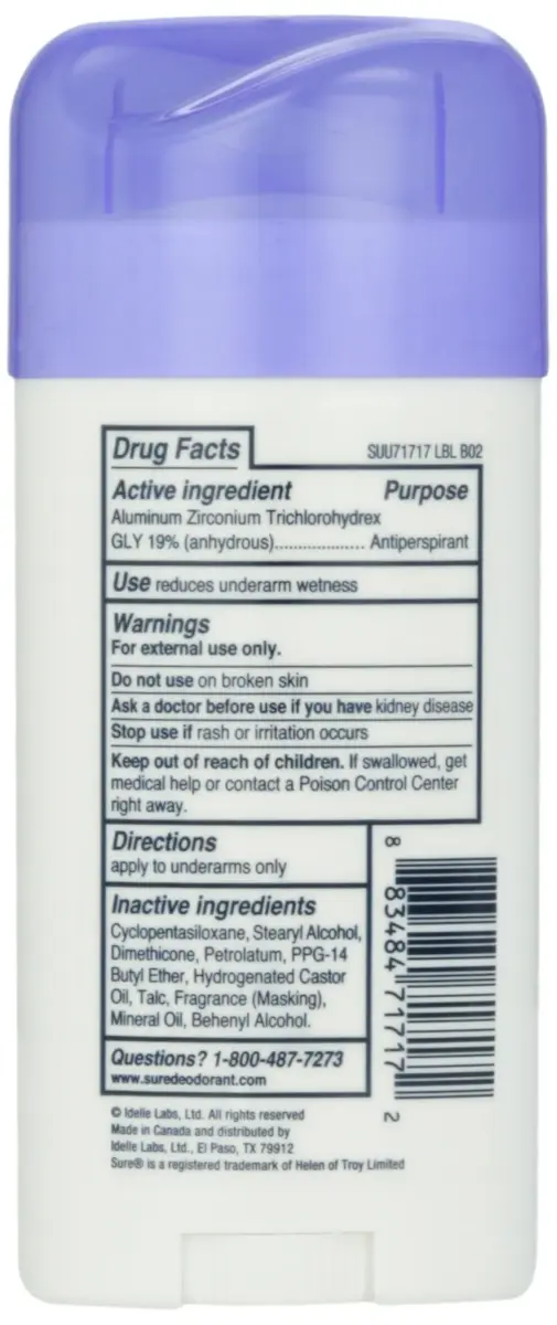 Sure Deodorant Invisible Solid Unscented Antiperspirant 2.6 oz (73.7 g) | 48-Hour Odor and Wetness Protection - view 2