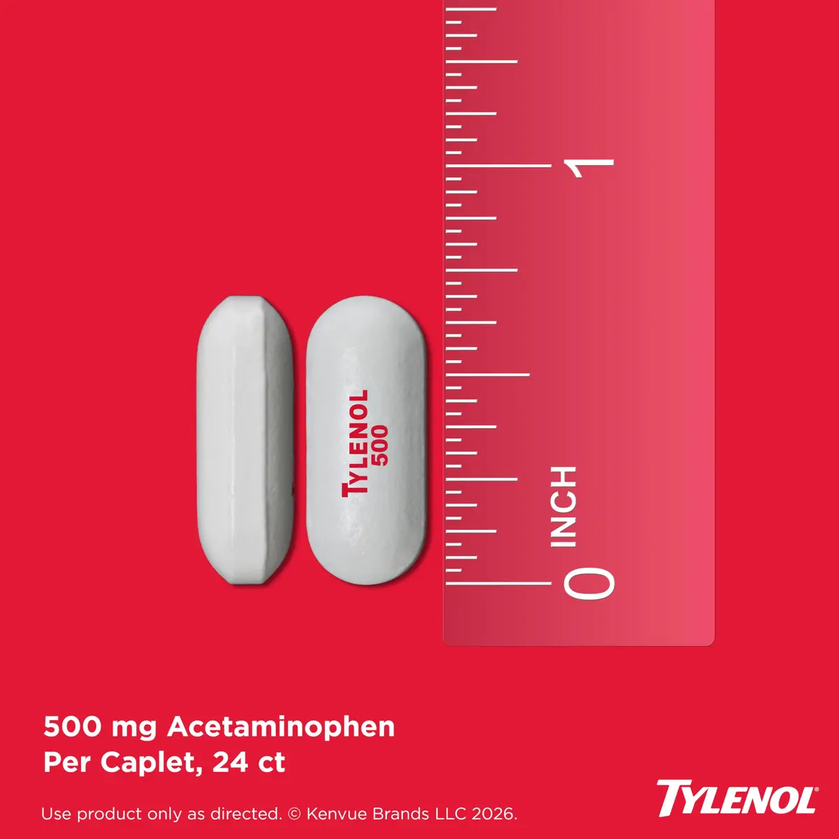 Tylenol Extra Strength Acetaminophen 500 mg Caplets | Fast Pain & Fever Relief for Adults & Kids 12+ - view 5