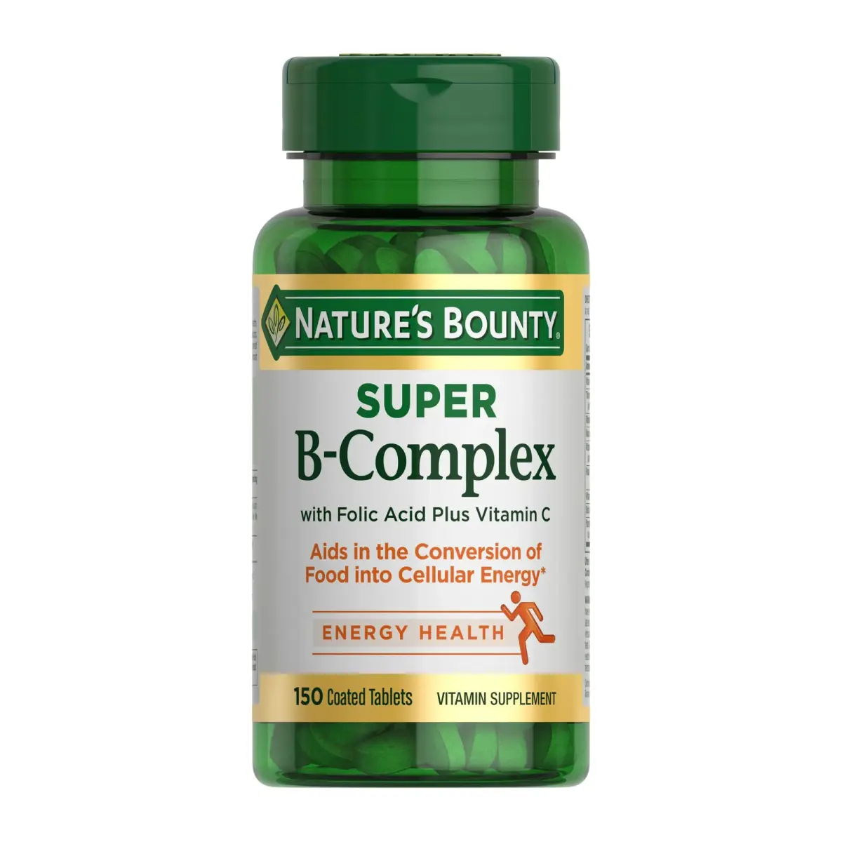 Nature's Bounty Super B Complex Vitamins with Vitamin C & Folic Acid, 150 Tablets | Supports Energy Metabolism & Immune Health - main product image