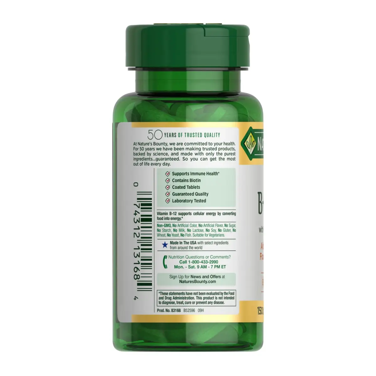 Nature's Bounty Super B Complex Vitamins with Vitamin C & Folic Acid, 150 Tablets | Supports Energy Metabolism & Immune Health - view 7