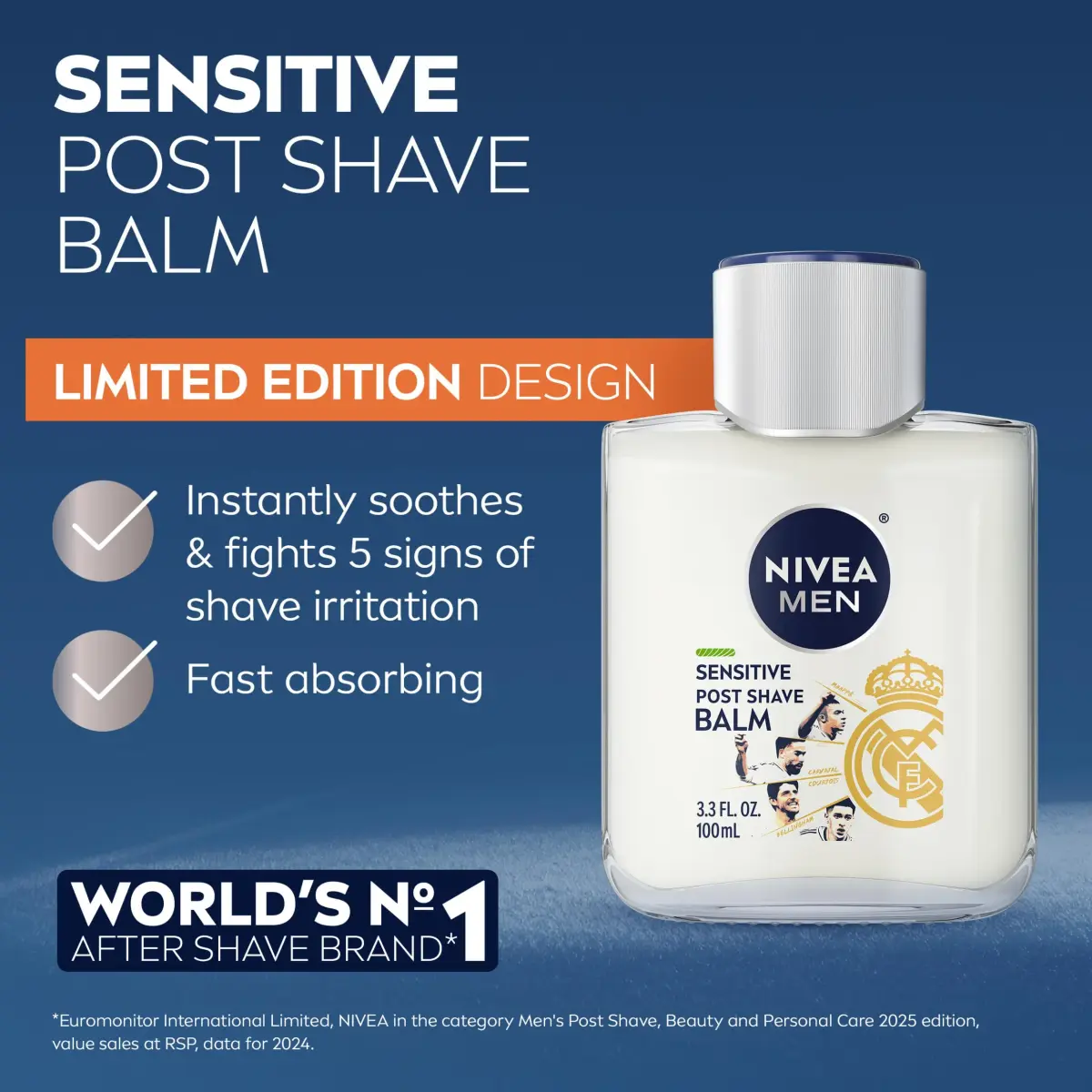 NIVEA MEN Sensitive Post Shave Balm 99ml (3.3 Fl Oz) | Soothes Irritation, Fights Dryness, Alcohol-Free - view 3