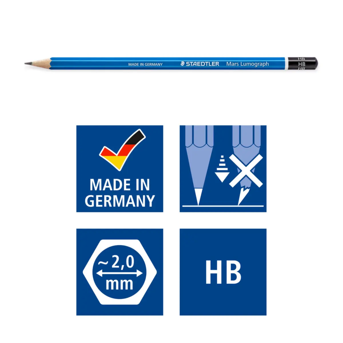 STAEDTLER Mars Lumograph Art Drawing Pencils 12-Piece Gift Set in Metal Tin | Versatile Graphite Range for Artists - view 6