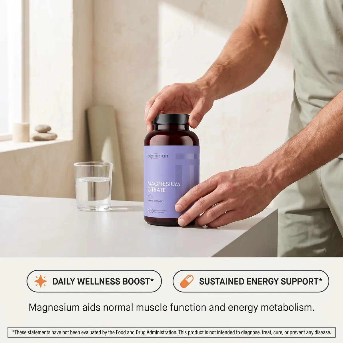 Olympian Labs Magnesium Citrate 400mg | Supports Sleep, Bones & Heart | 300 Capsules - view 6
